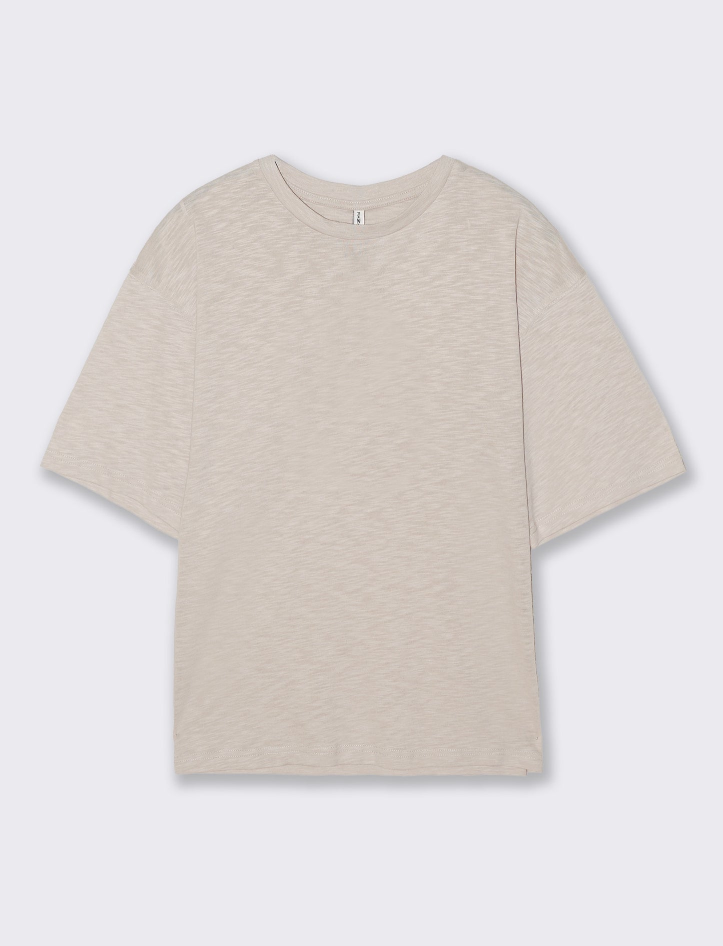 Comfortable Short Sleeve Crew Neck Shirt - Beige