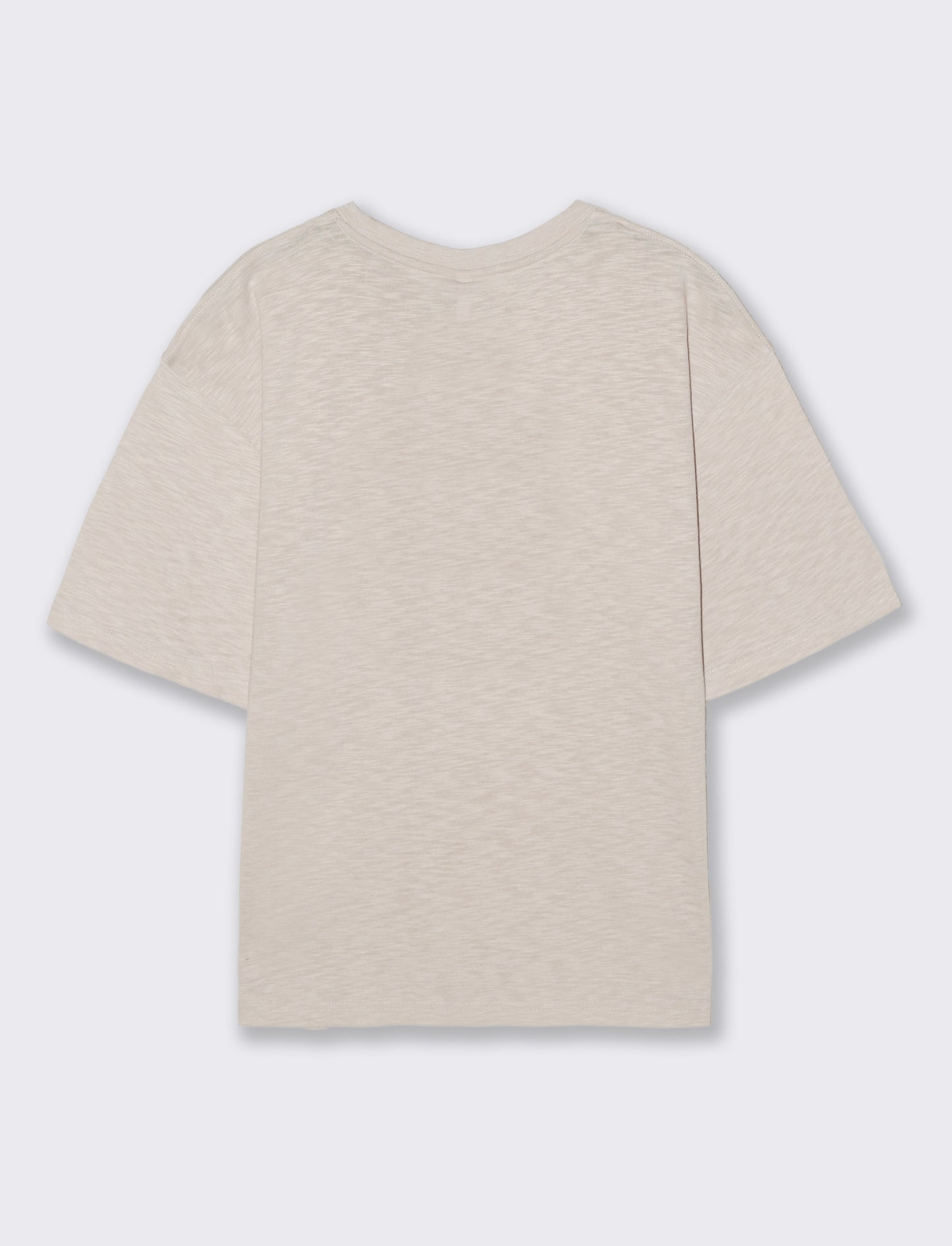 Comfortable Short Sleeve Crew Neck Shirt - Beige