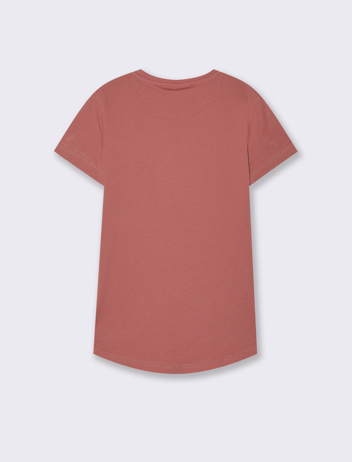 T-Shirt Basica Manica Corta Girocollo - Rosso mattone