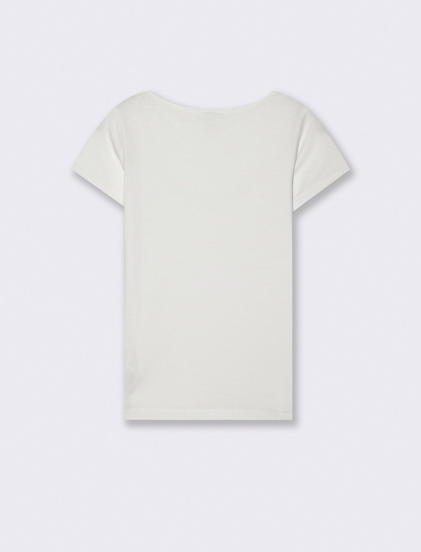 T-Shirt Basic con Scollo Quadrato - Bianco