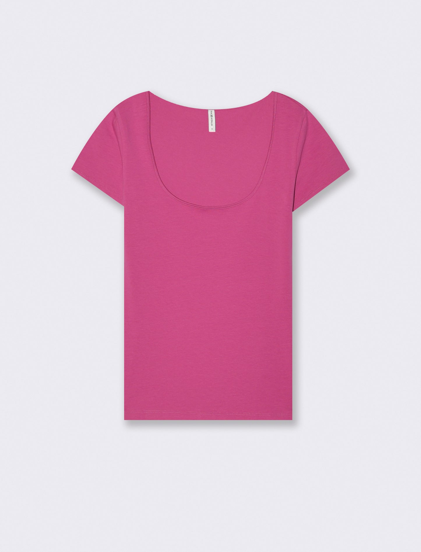 T-Shirt Basic con Scollo Quadrato - Fuxia azalea
