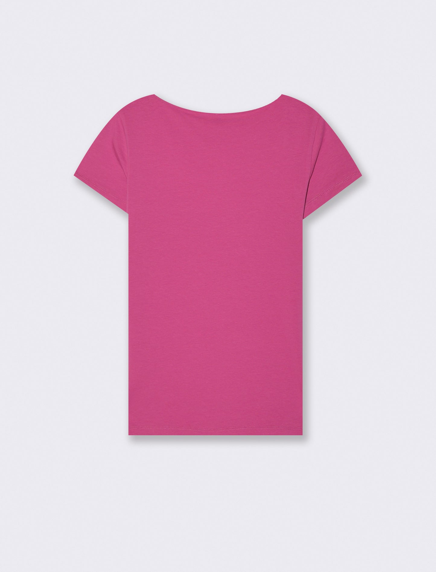 T-Shirt Basic con Scollo Quadrato - Fuxia azalea