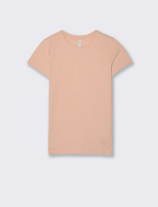 Basic Short Sleeve Skinny T-Shirt - Pink