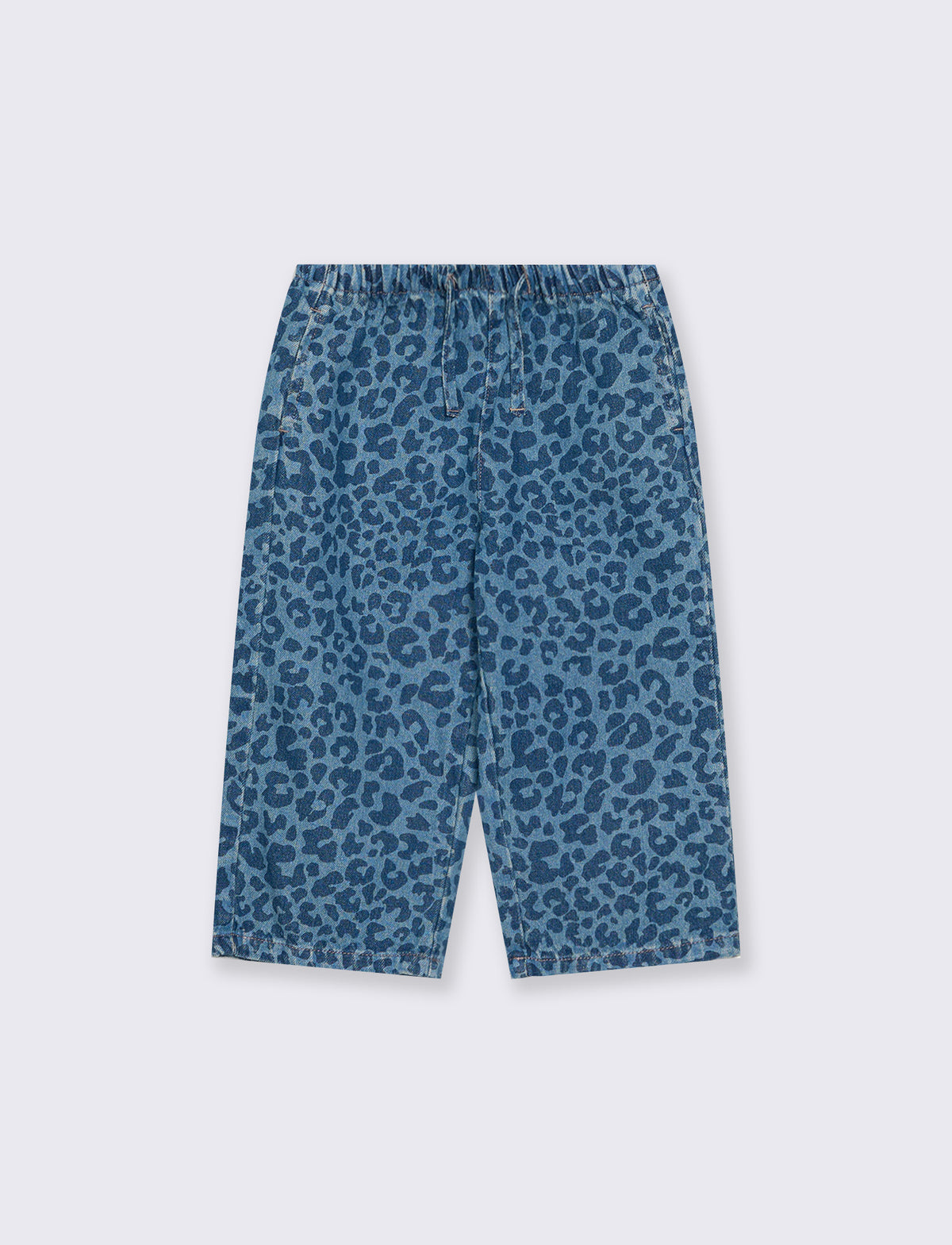 Jeans wide leg con coulisse in vita. - Denim
