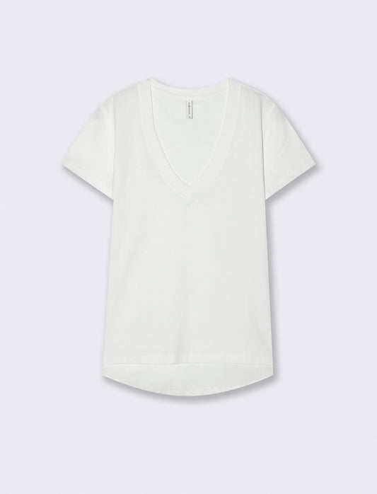 Basic Short Sleeve V-Neck T-Shirt - White