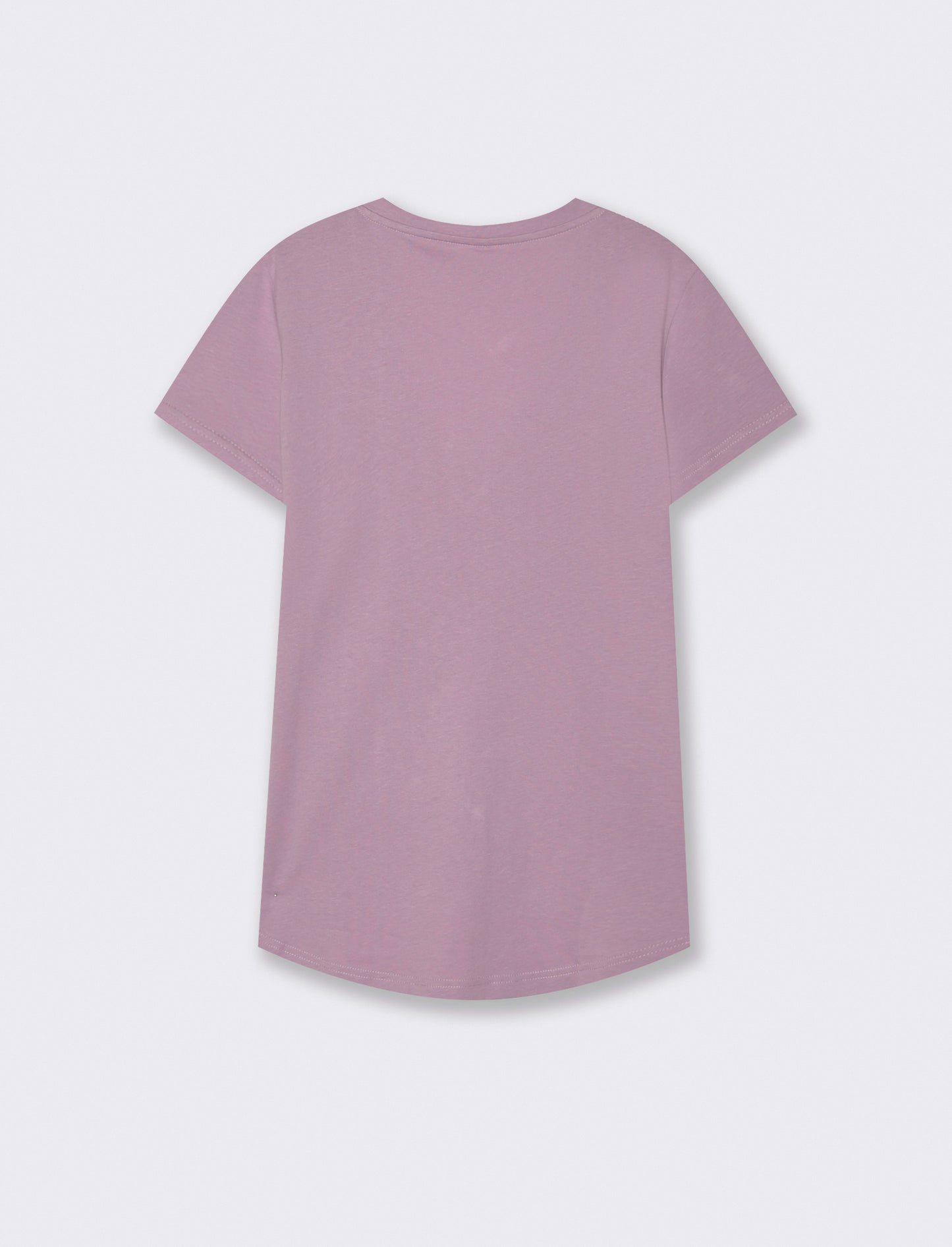 T-Shirt Basica Manica Corta Scollo a V - Viola glicine
