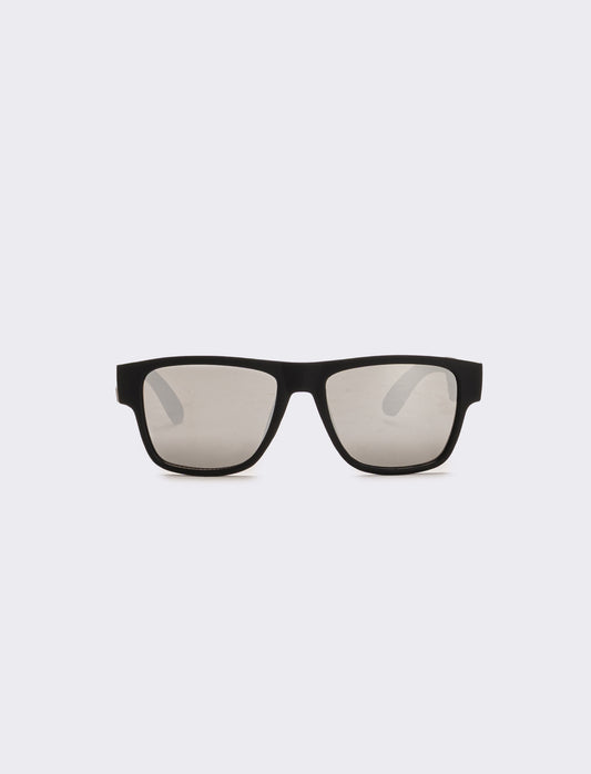 Occhiali da sole con lente a specchio opachi - Nero