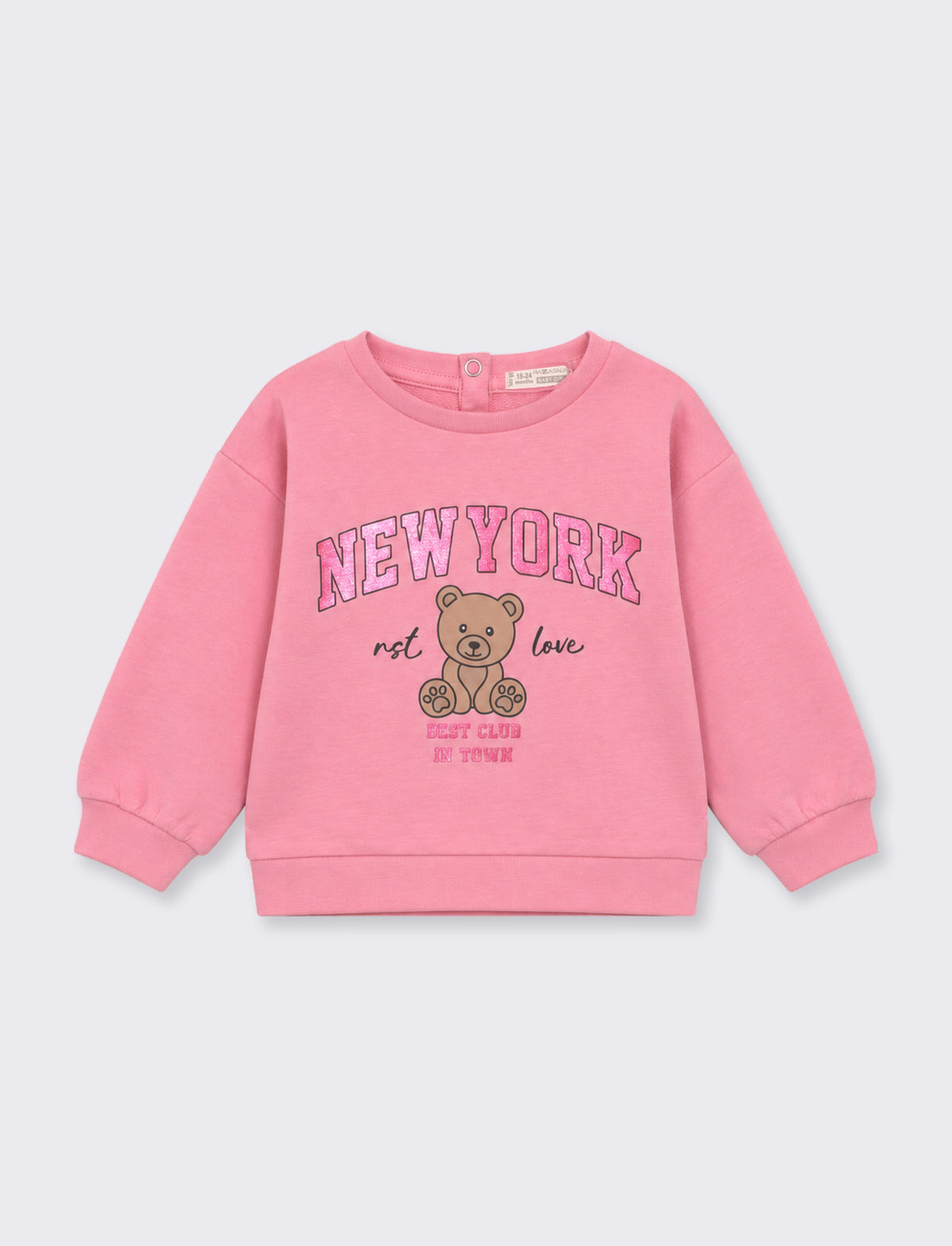Tuta da bambina in french terry 100% cotone. - Rosa candy