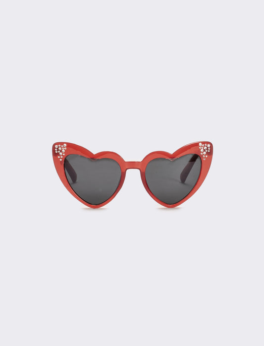Occhiali da sole a cuore con strass - Bordeaux