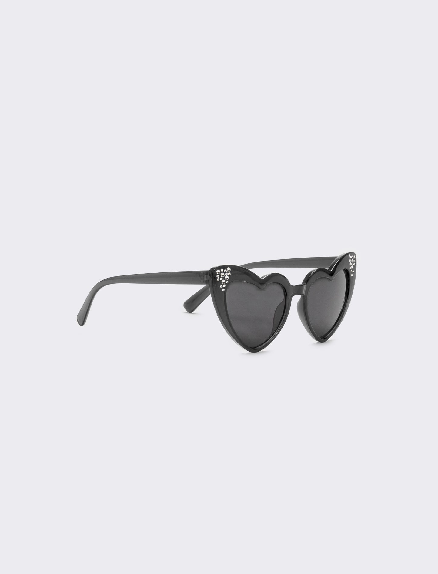 Occhiali da sole a cuore con strass - Nero