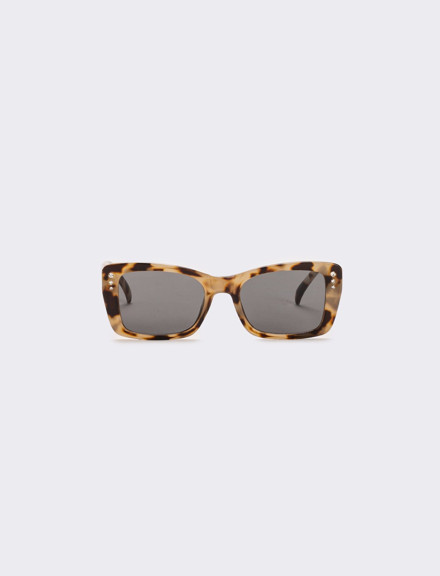 Occhiali da sole quadrati con strass donna - Beige