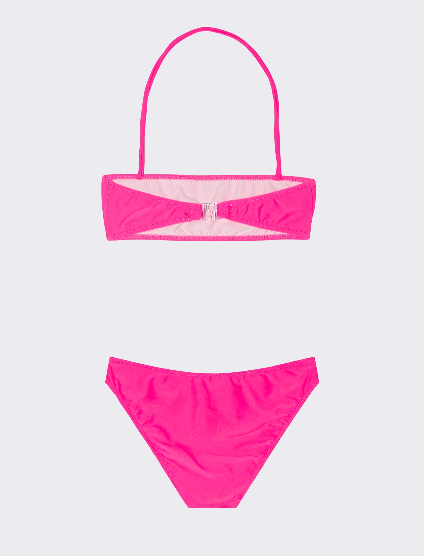 Bikini da bambina con decorazione in strass. - Rosa