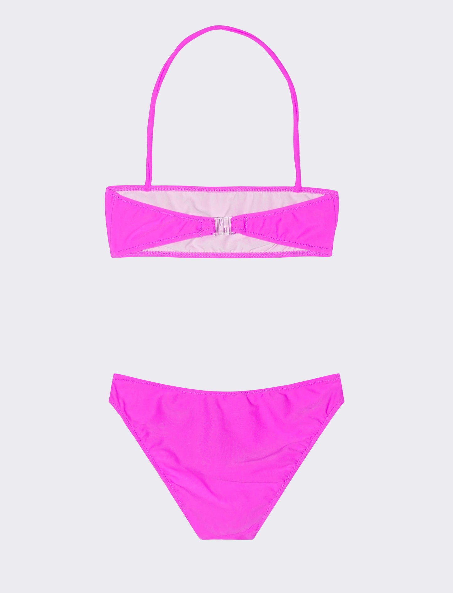 Bikini da bambina con decorazione in strass. - Viola