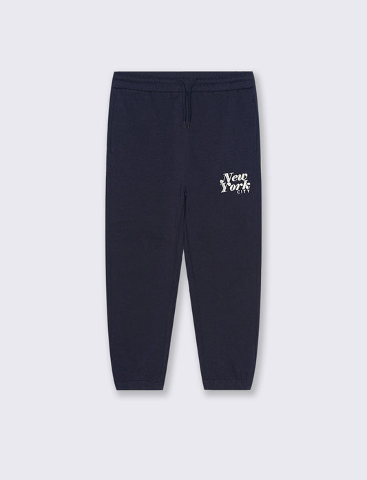 Jogger con ricamo college. - Blu