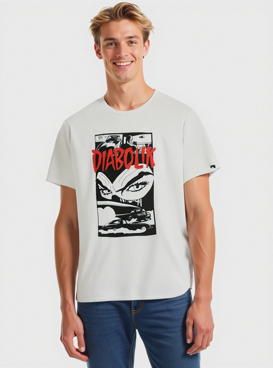 T-SHIRT STAMPA DIABOLIK - Bianco