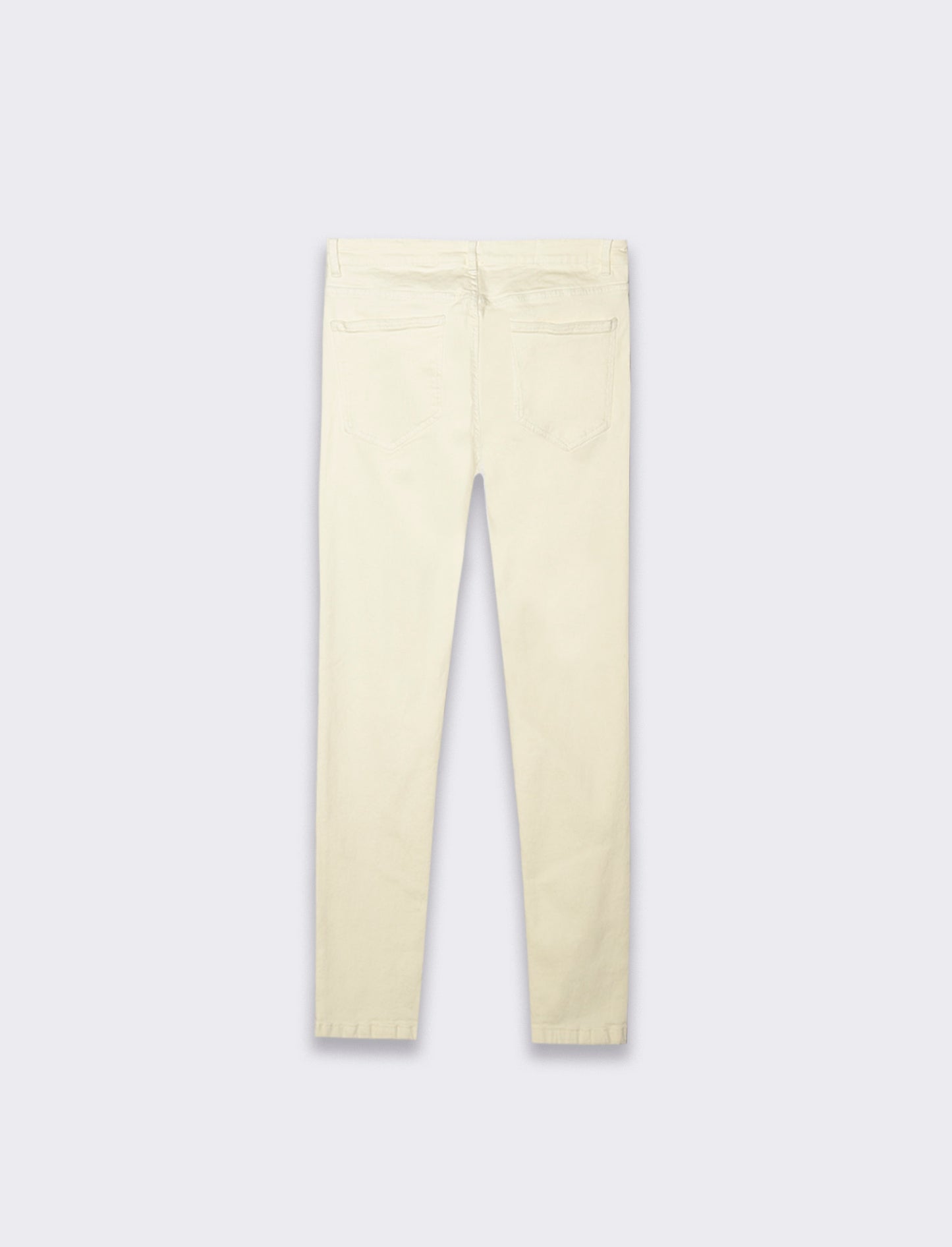 Pantaloni slim fit, cinque tasche in tessuto cotone stretch effetto slavato. Chiusura anteriore con - Bianco