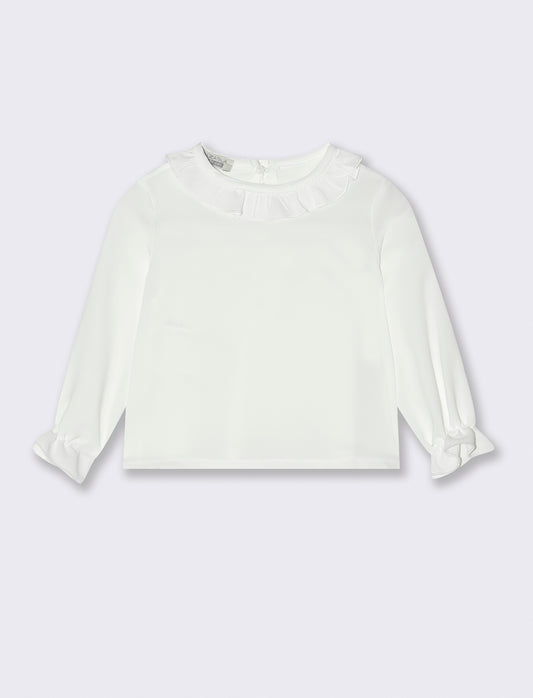 Blusa con rouche - Bianco