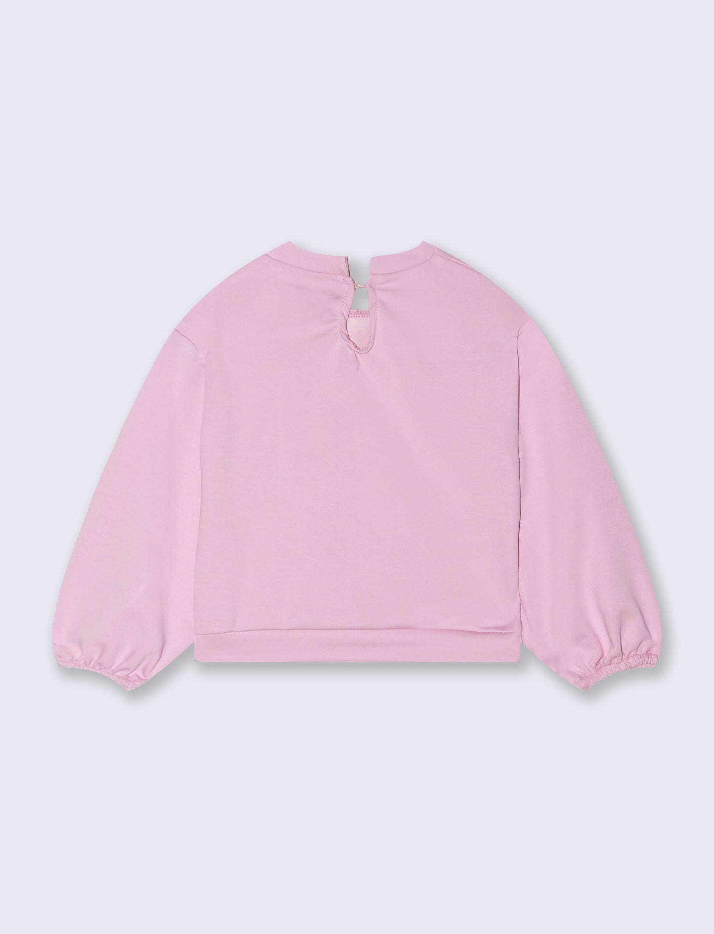 Felpa da neonatta a maniche lunghe con fiocco. - Rosa