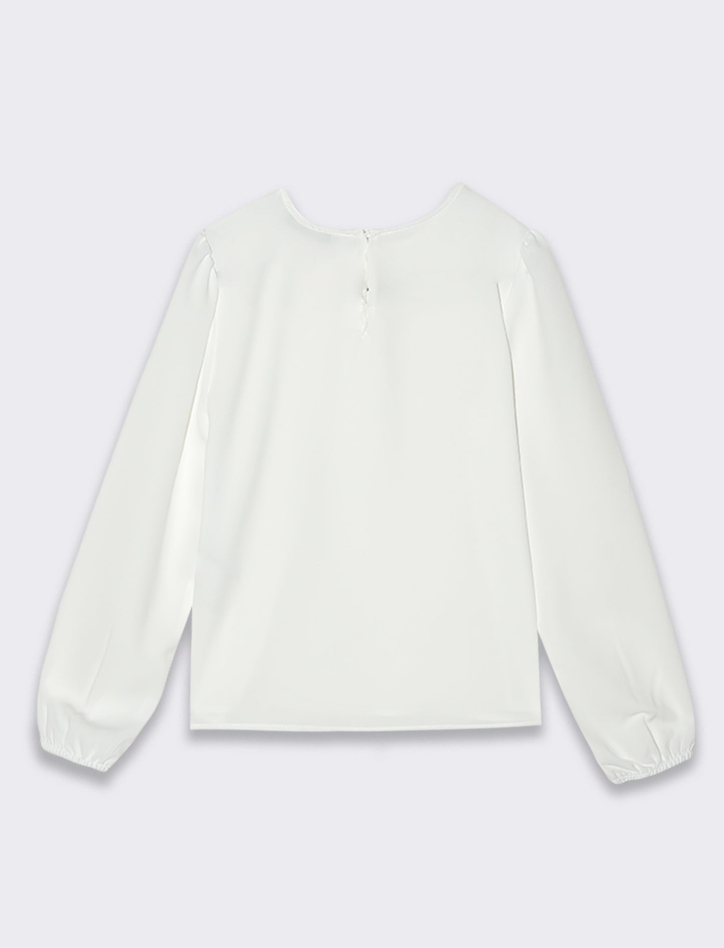 Blusa con fiocco da bambina. - Bianco