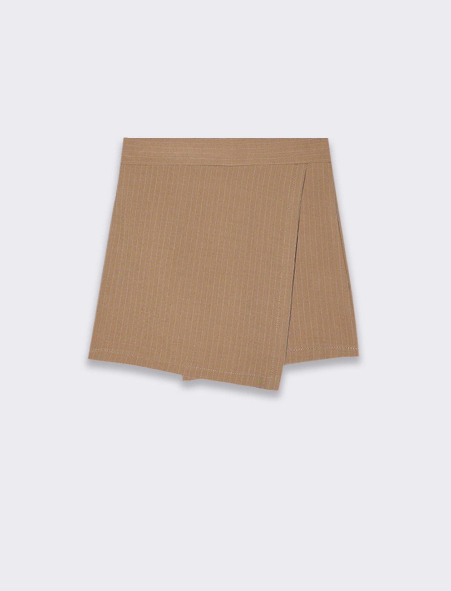 Short finta gonna elegante in tessuto gessato - Beige
