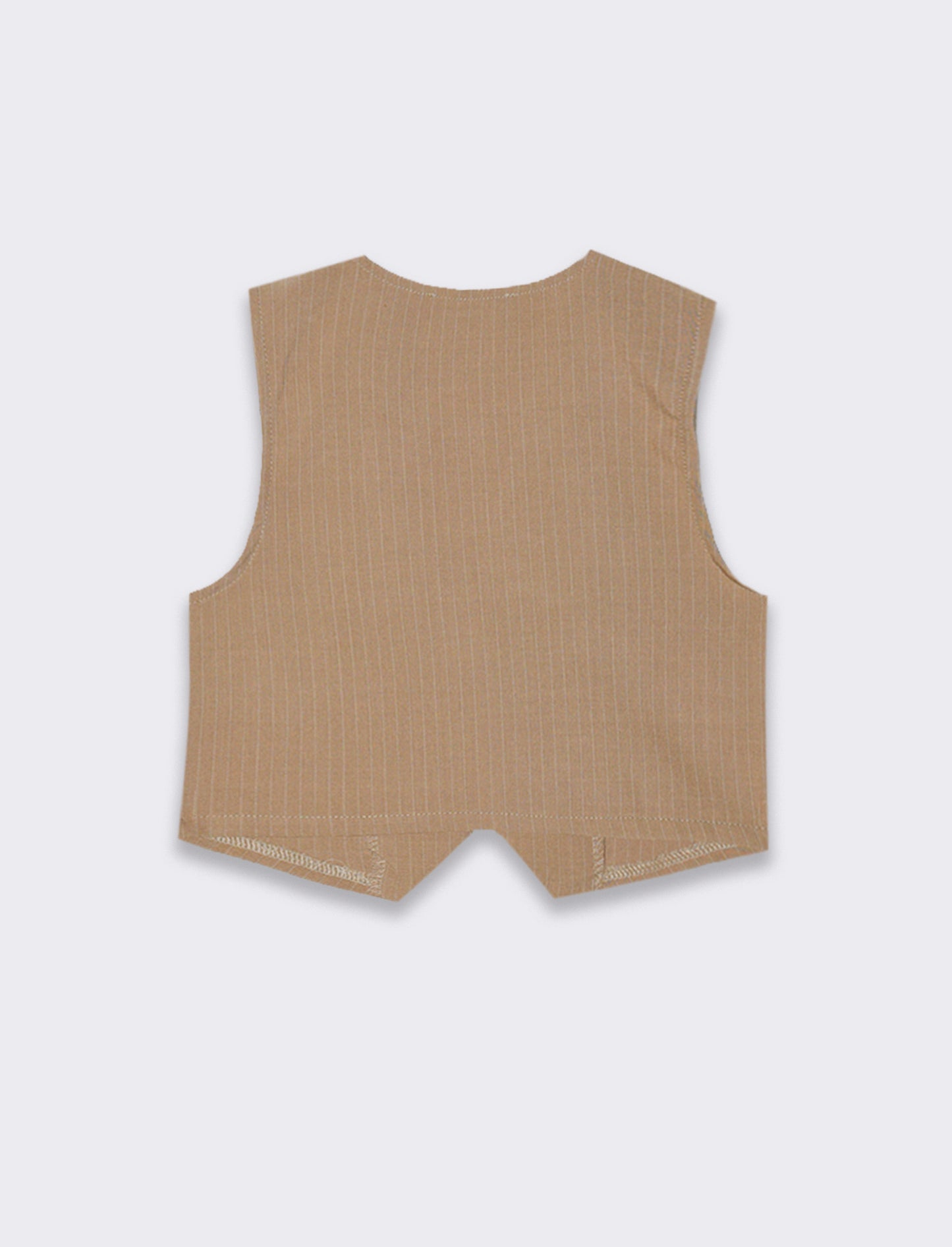 Gilet estivo gessato da bambina. - Beige