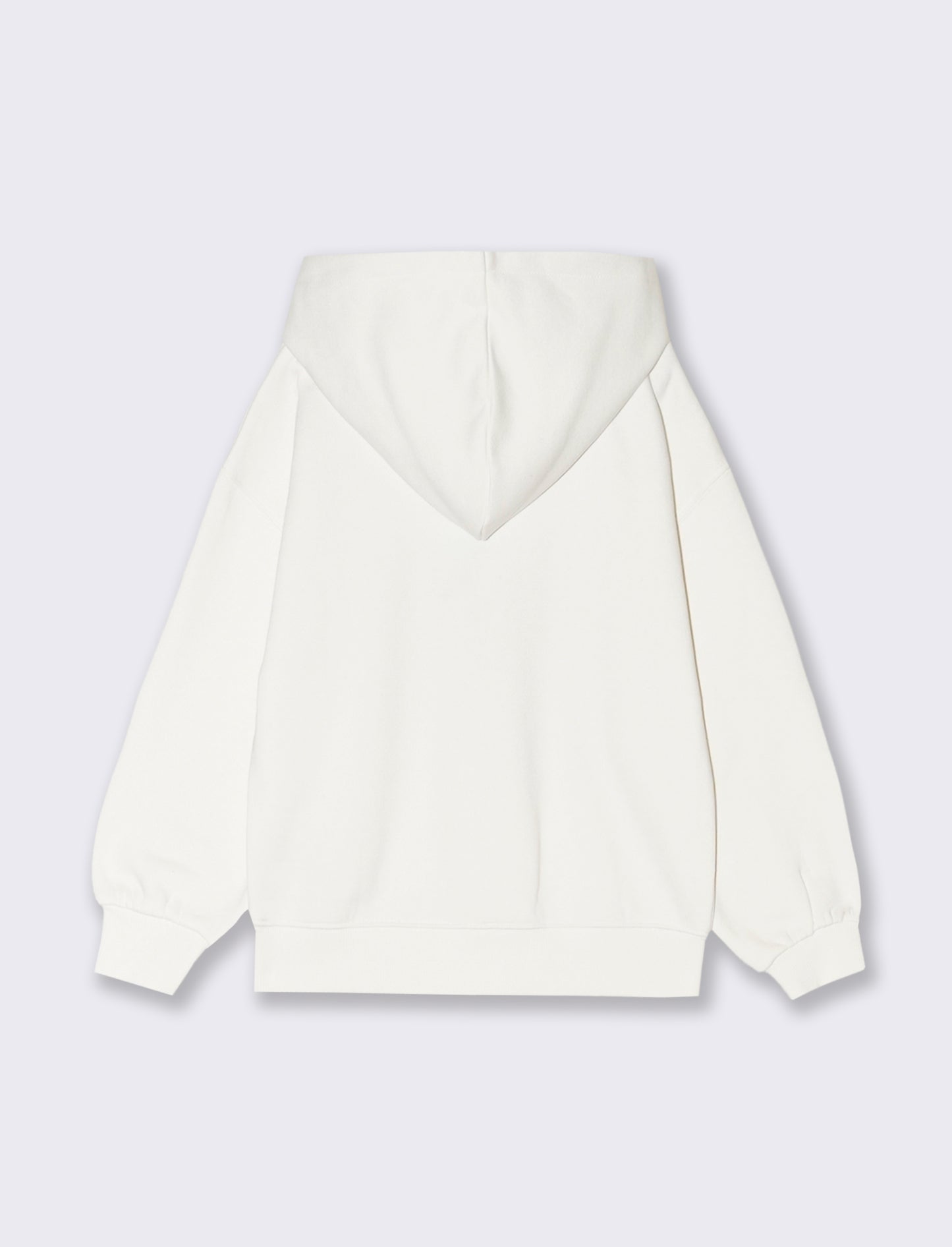 Felpa con cappuccio e stampa centrale. - Bianco latte