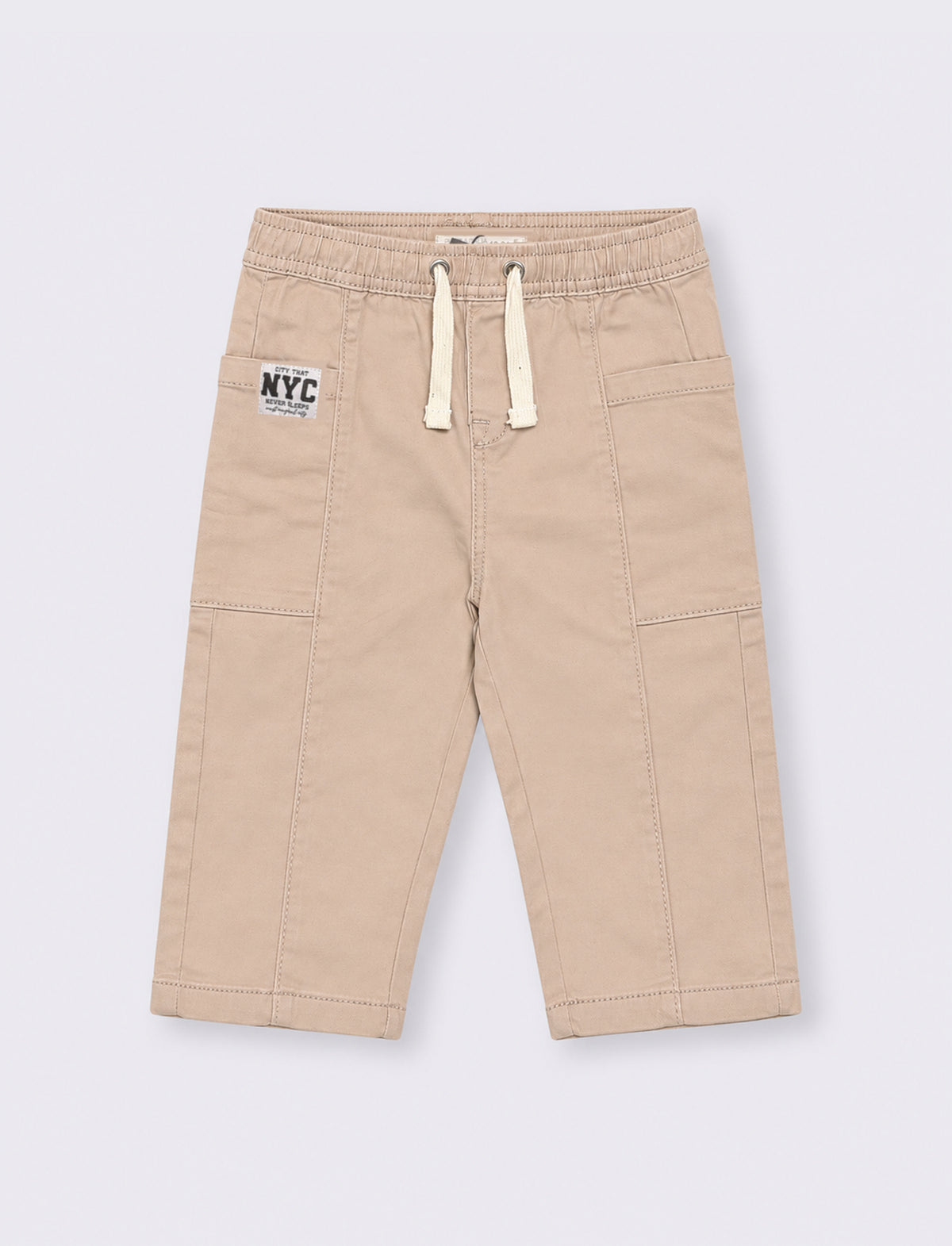 Pantaloni ampi con coulisse - Beige