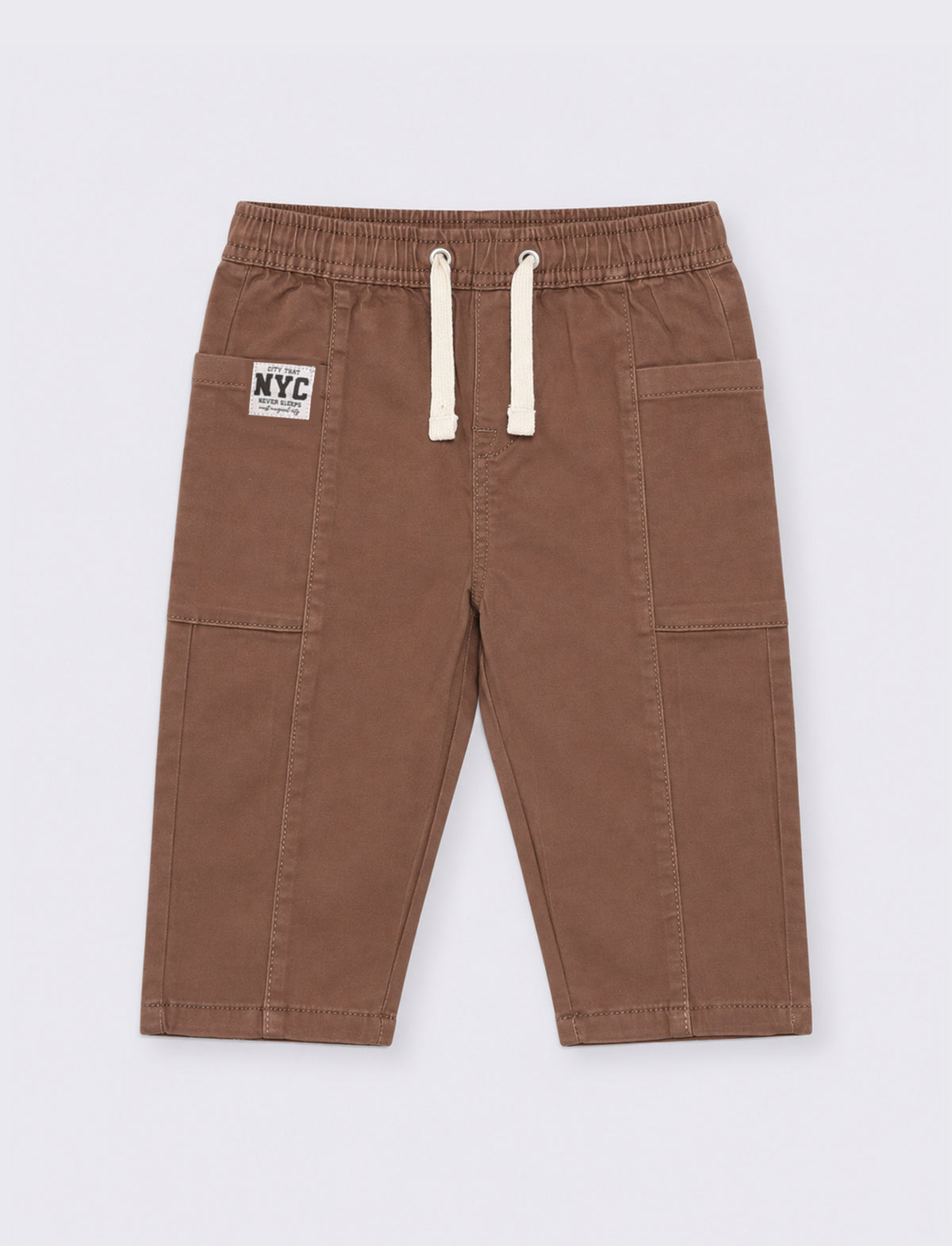 Pantaloni ampi con coulisse - Grigio talpa