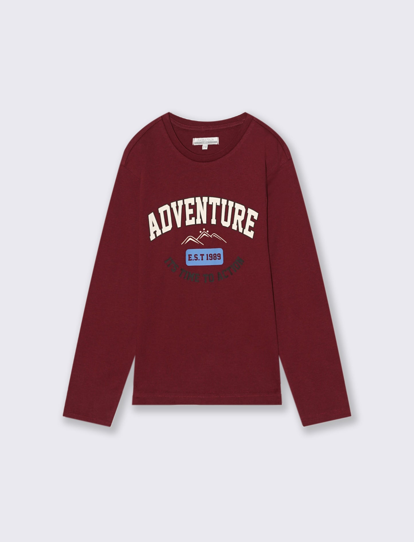 T-SHIRT IN JERSEY CON STAMPA - Bordeaux