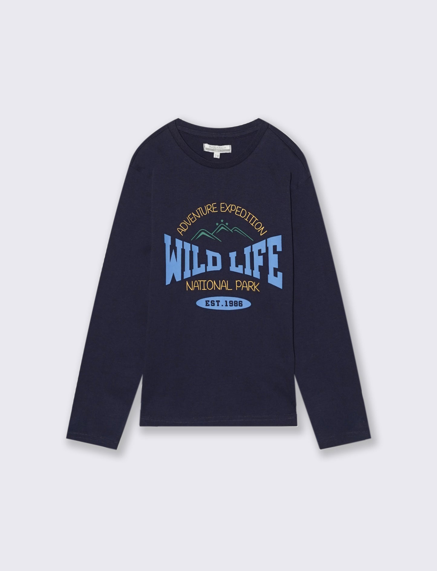 T-SHIRT IN JERSEY CON STAMPA - Blu