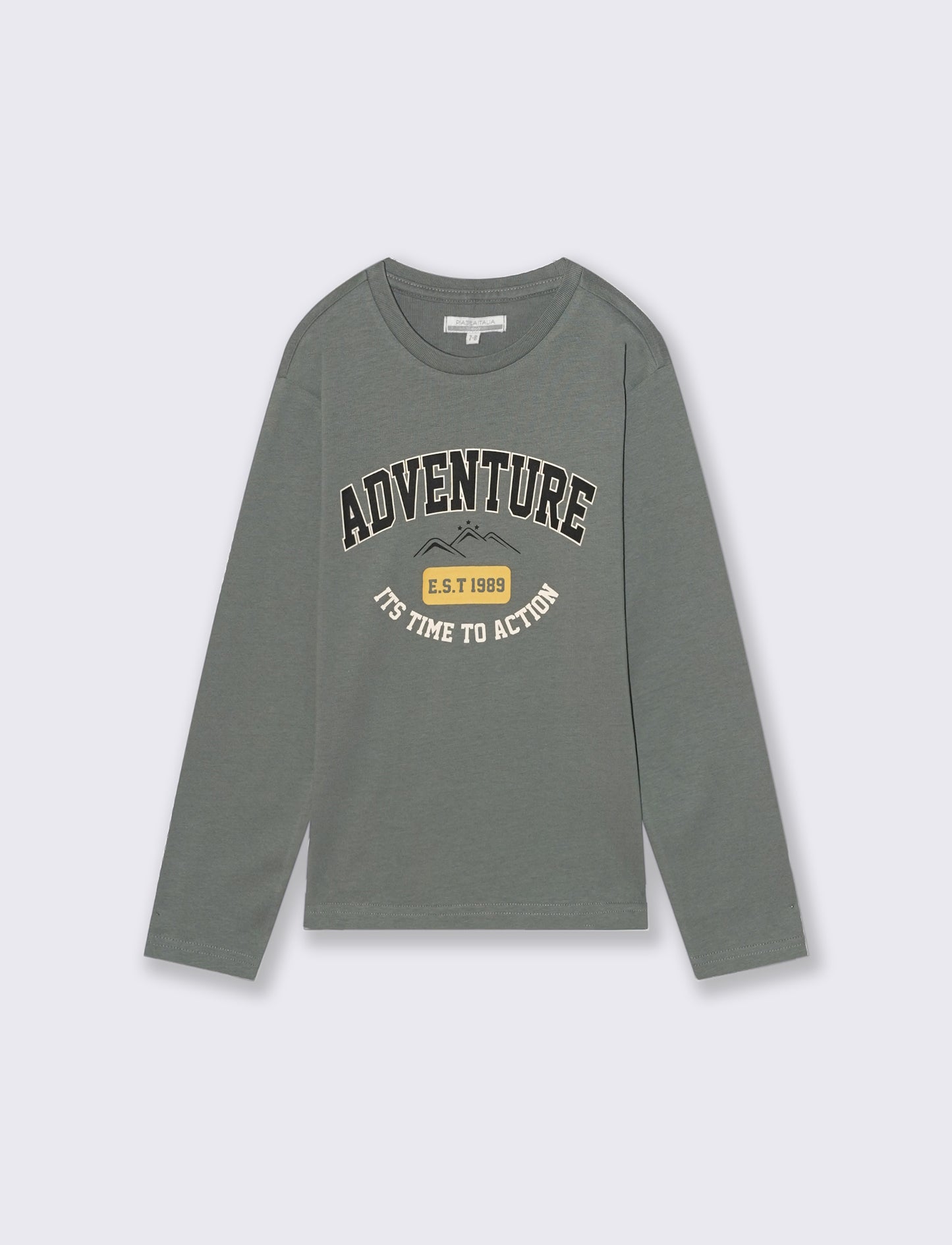 T-SHIRT IN JERSEY CON STAMPA - Verde militare