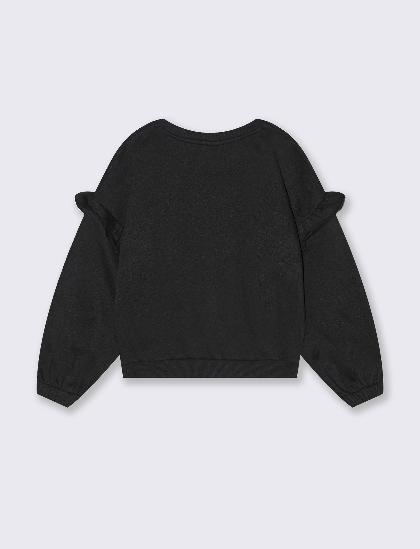 Felpa con stampa lucida e paillettes - Nero