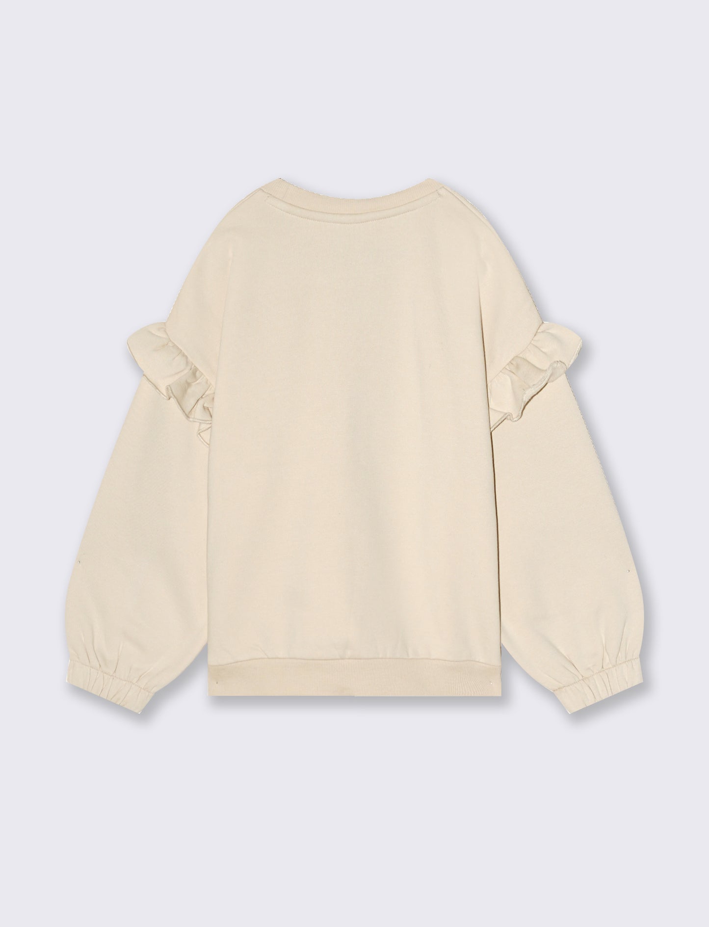 Felpa con stampa lucida e paillettes - Beige