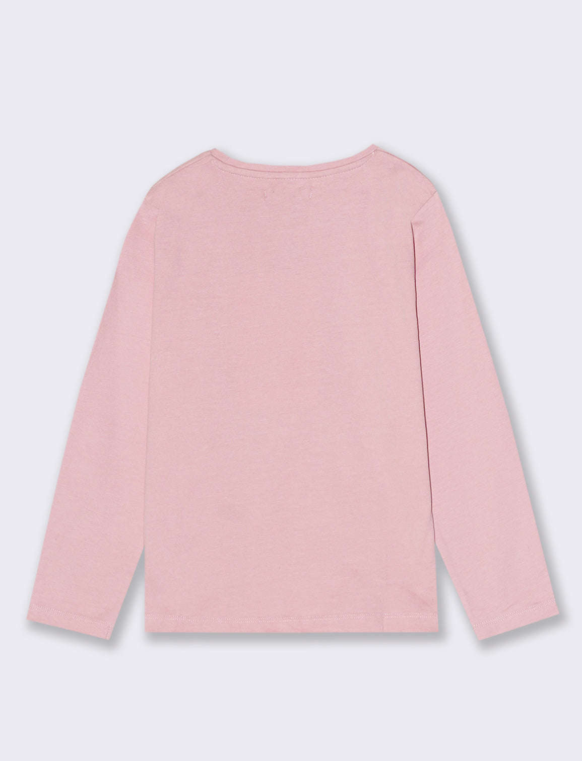 T-Shirt manica lunga in cotone dalla mano pesca con stampa e fiocchi applicati. - Rosa