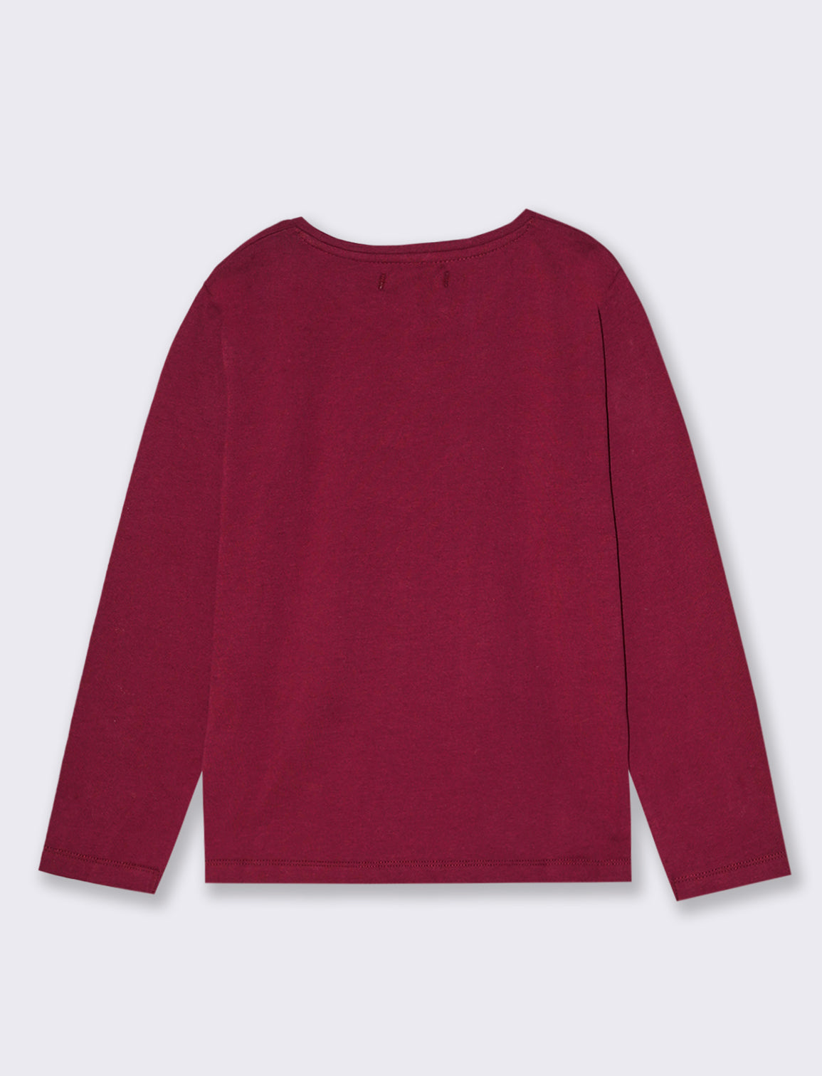 T-Shirt manica lunga in cotone dalla mano pesca con stampa e fiocchi applicati. - Bordeaux