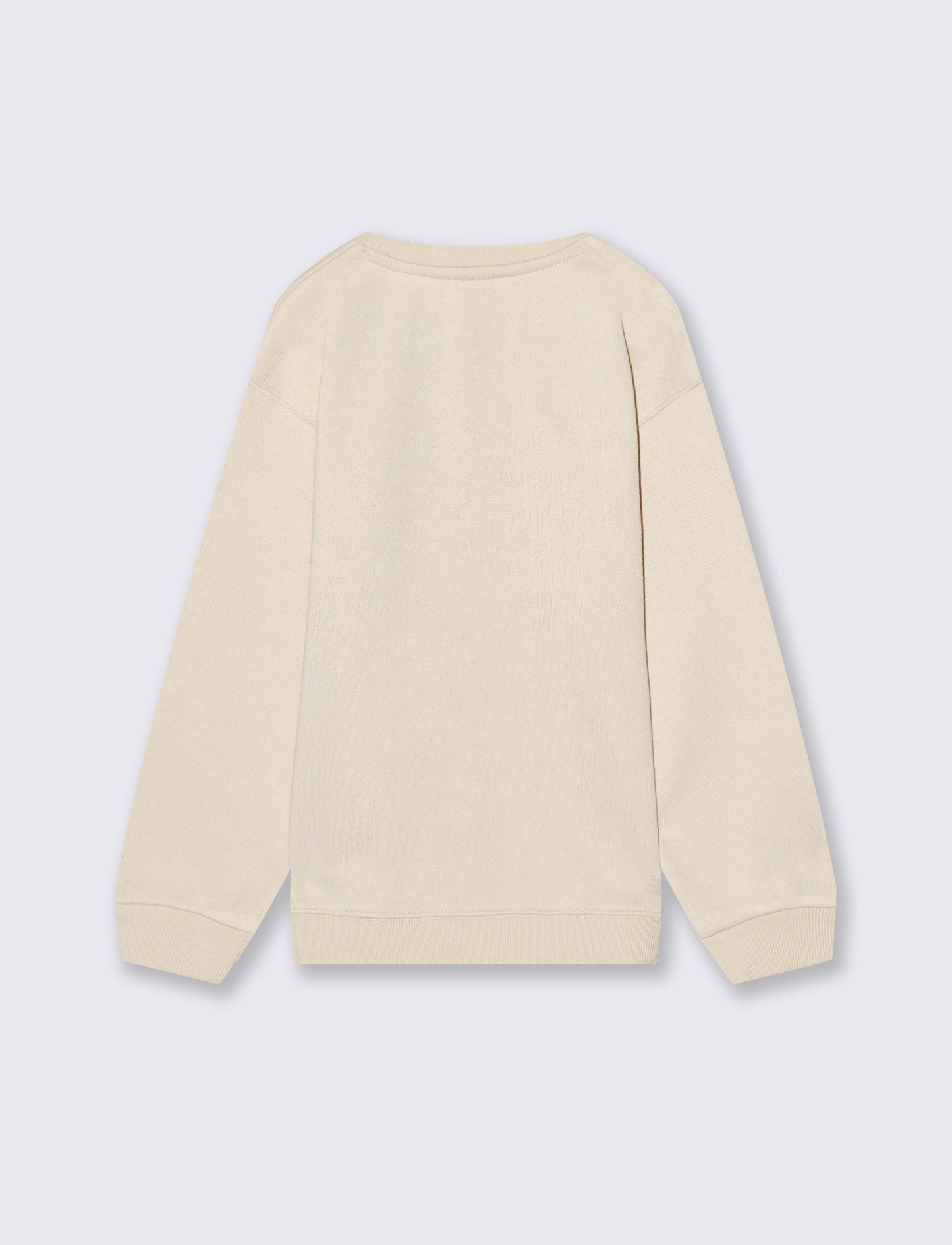 Felpa full zip con stampa. - Beige