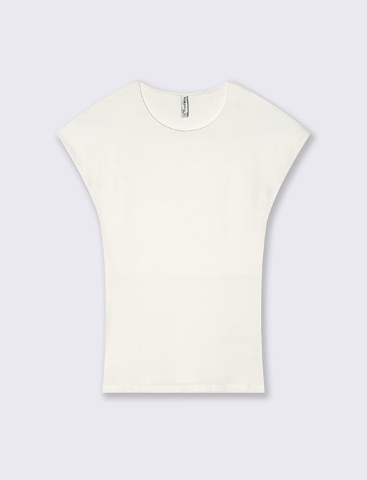 T-Shirt Manica Ad Aletto Basic - Bianco latte