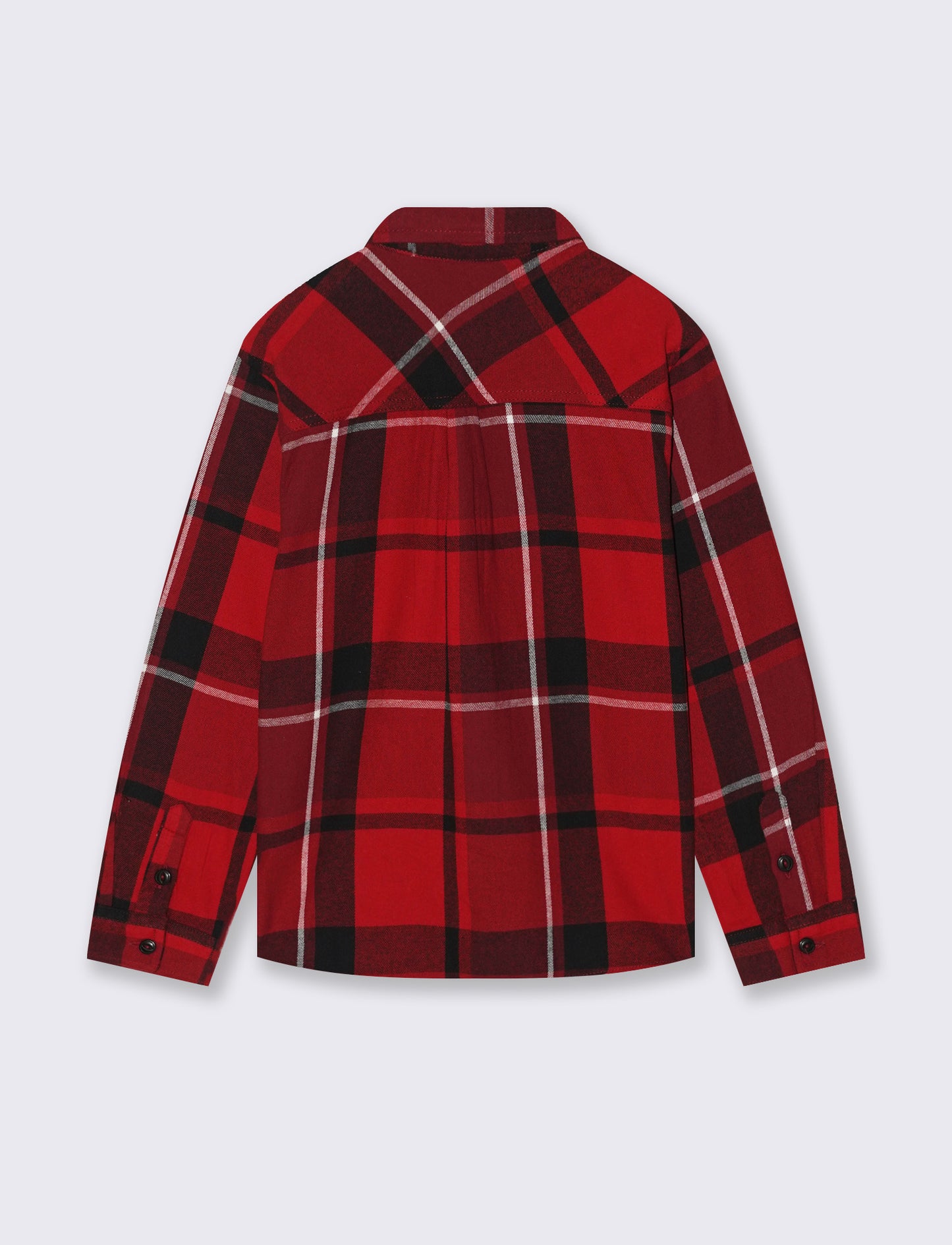 Camicia in flanella fantasia. - Rosso
