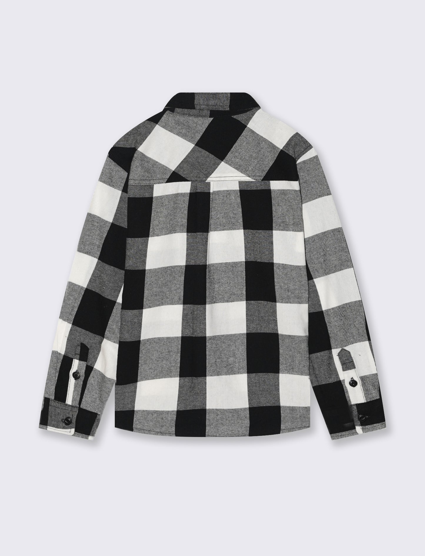 Camicia in flanella fantasia. - Nero