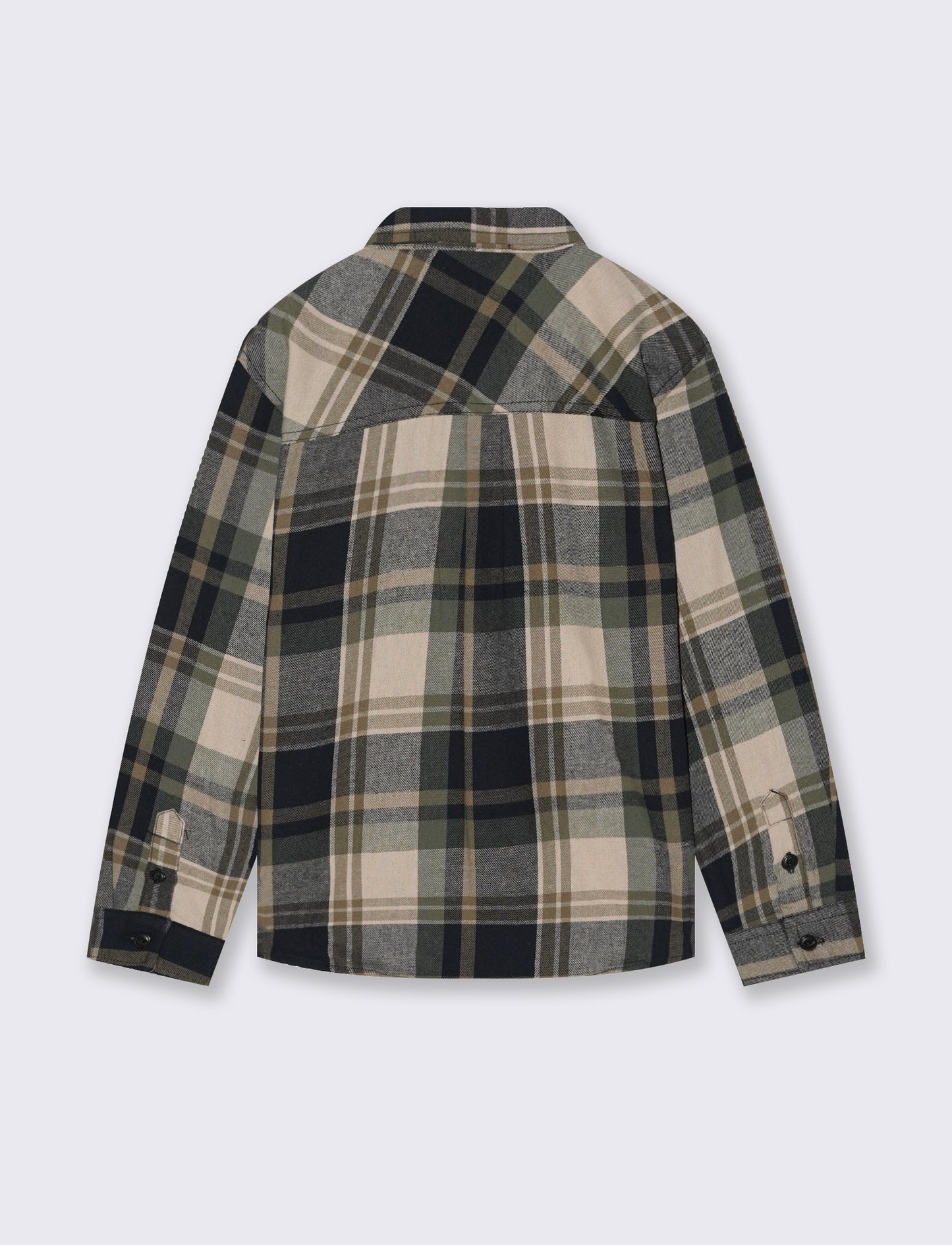 Camicia in flanella fantasia. - Verde