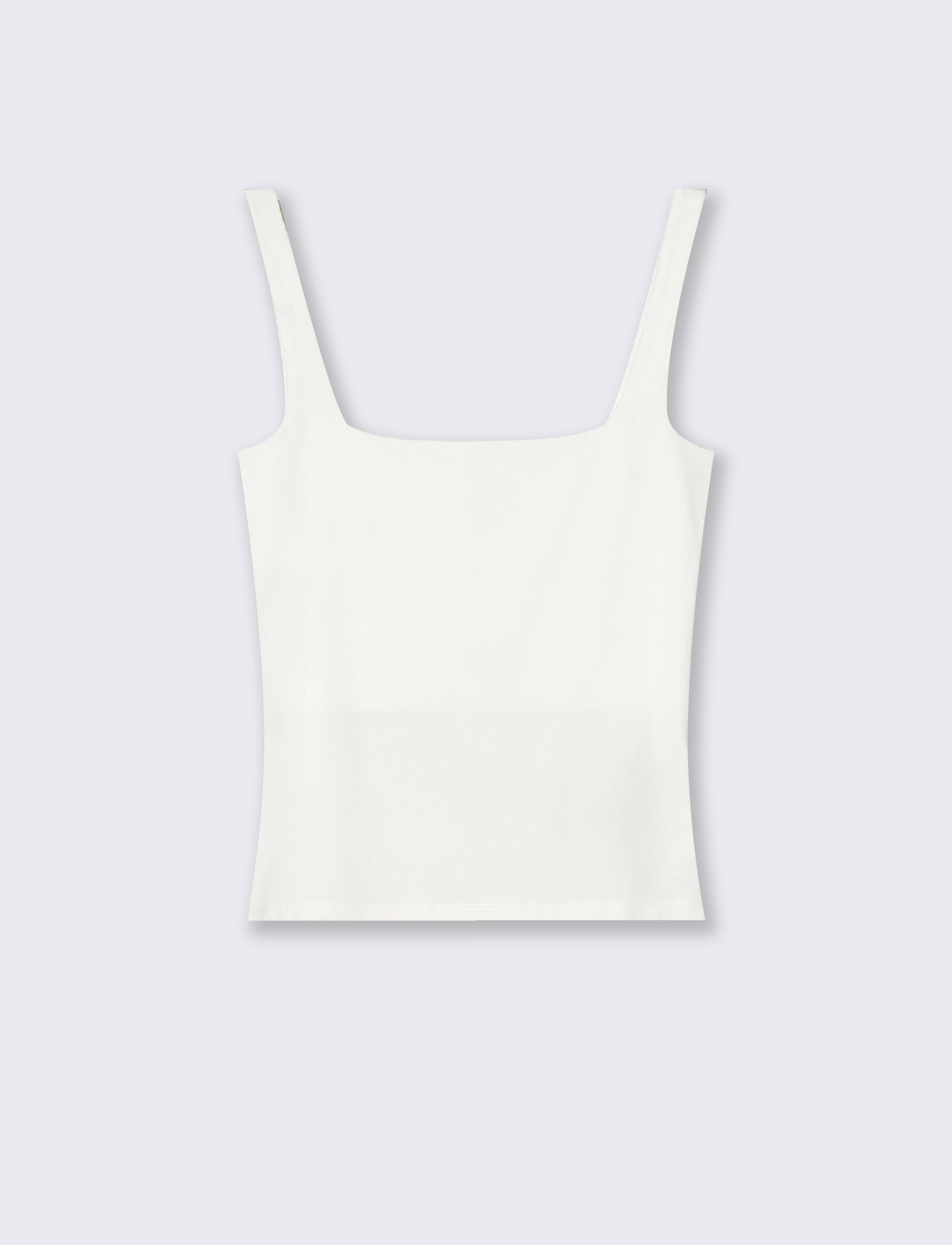 Top con spallina larga e scollo V cut-out - Bianco latte