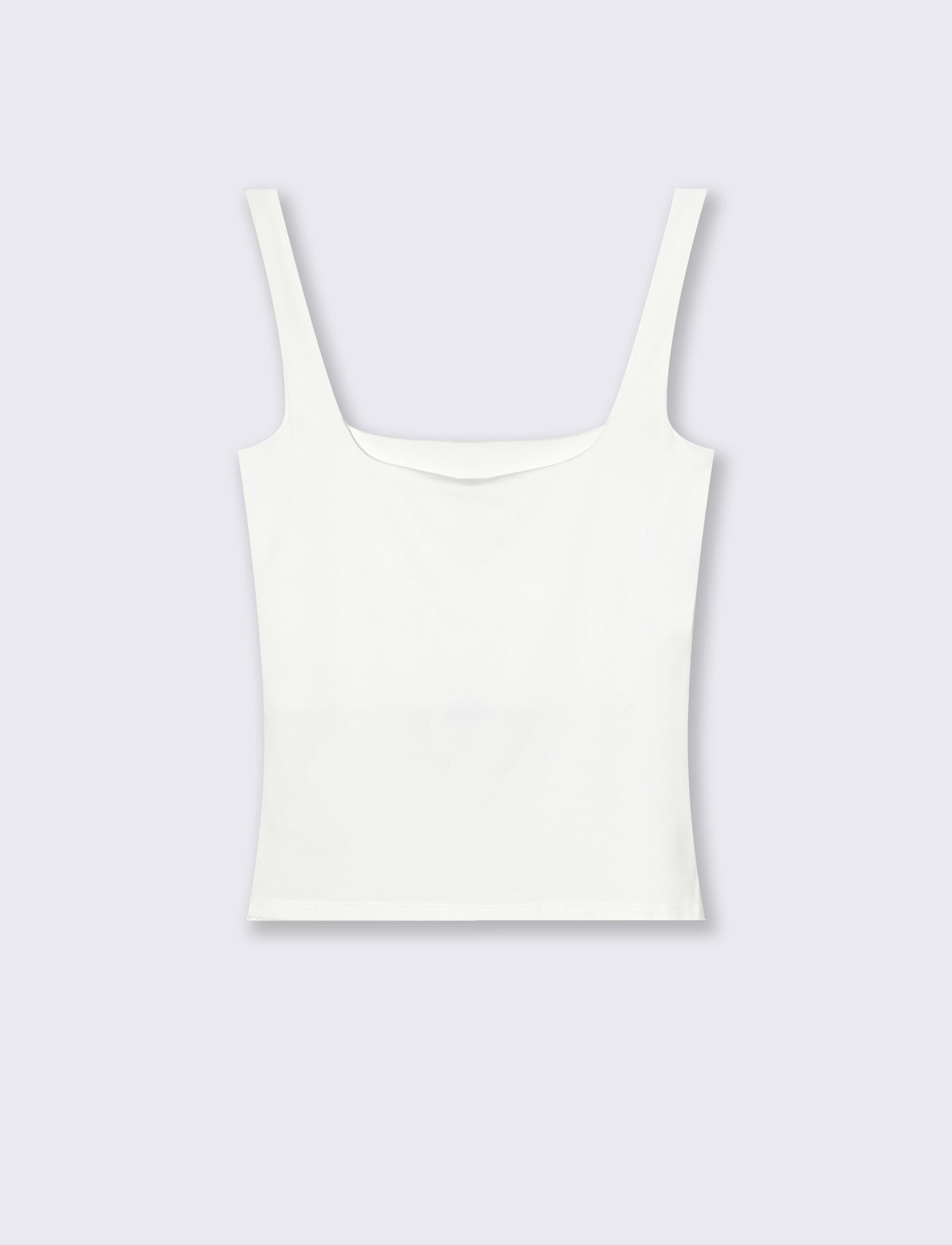 Top con spallina larga e scollo V cut-out - Bianco latte