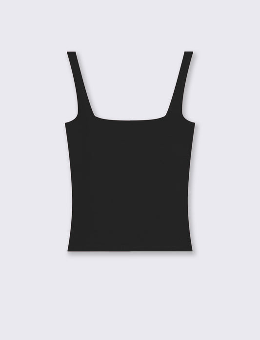Top con spallina larga e scollo V cut-out - Nero
