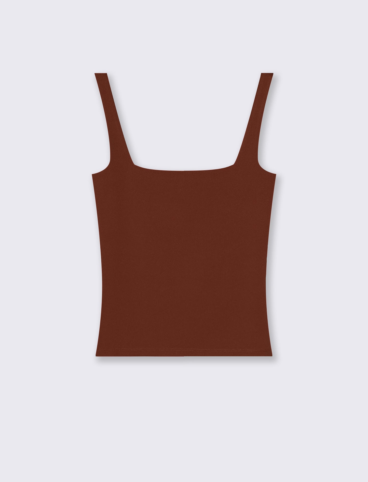 Top con spallina larga e scollo V cut-out - Cognac