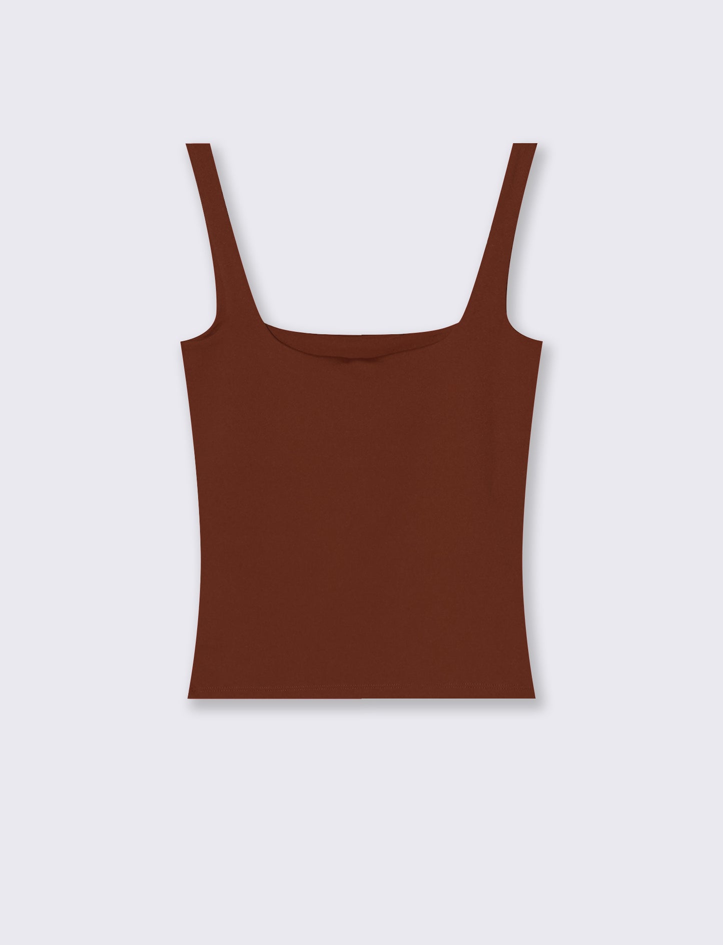 Top con spallina larga e scollo V cut-out - Cognac