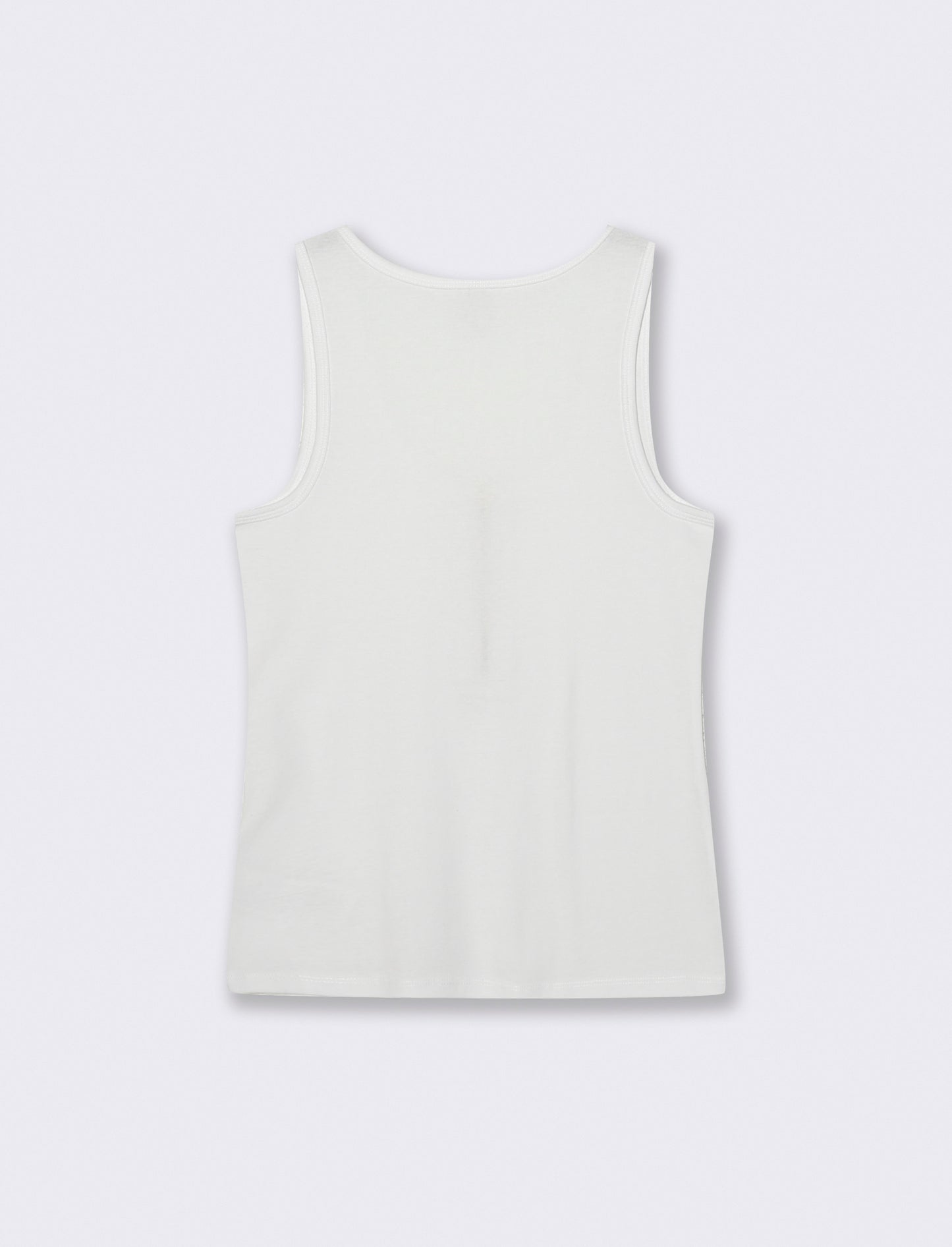 Ribbed tank top with zip - White