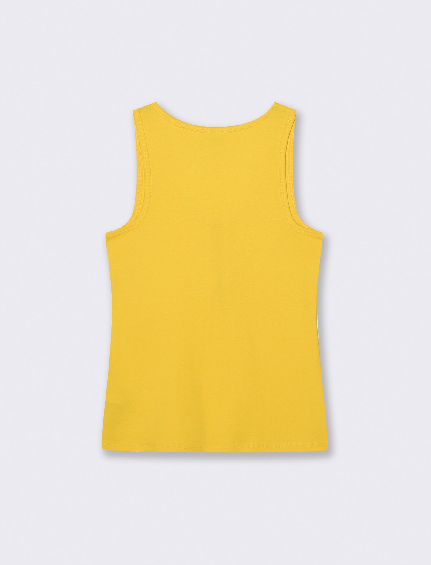 Ribbed tank top with zip - Yellow