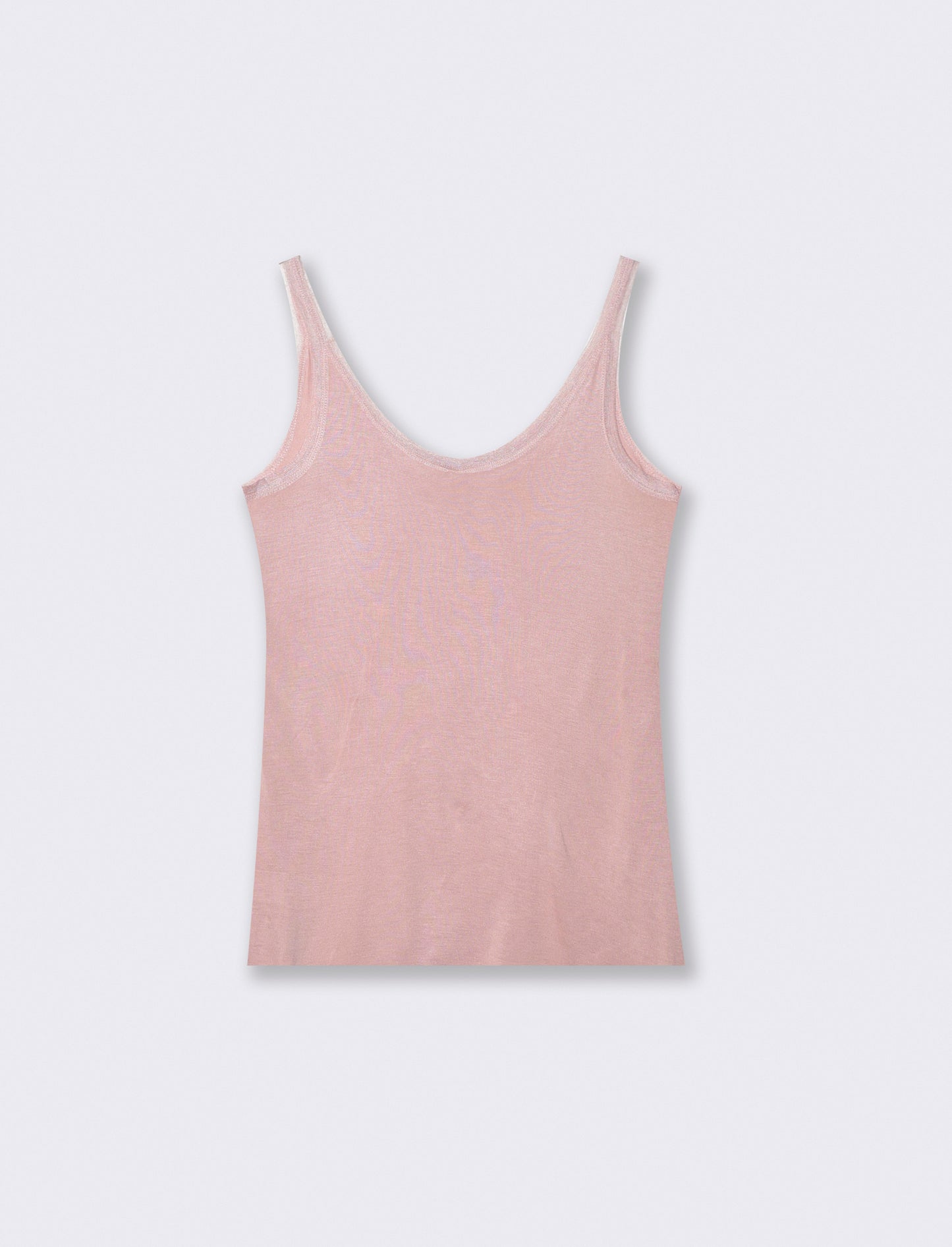 Top con inserti in mesh e bretelle - Rosa antico