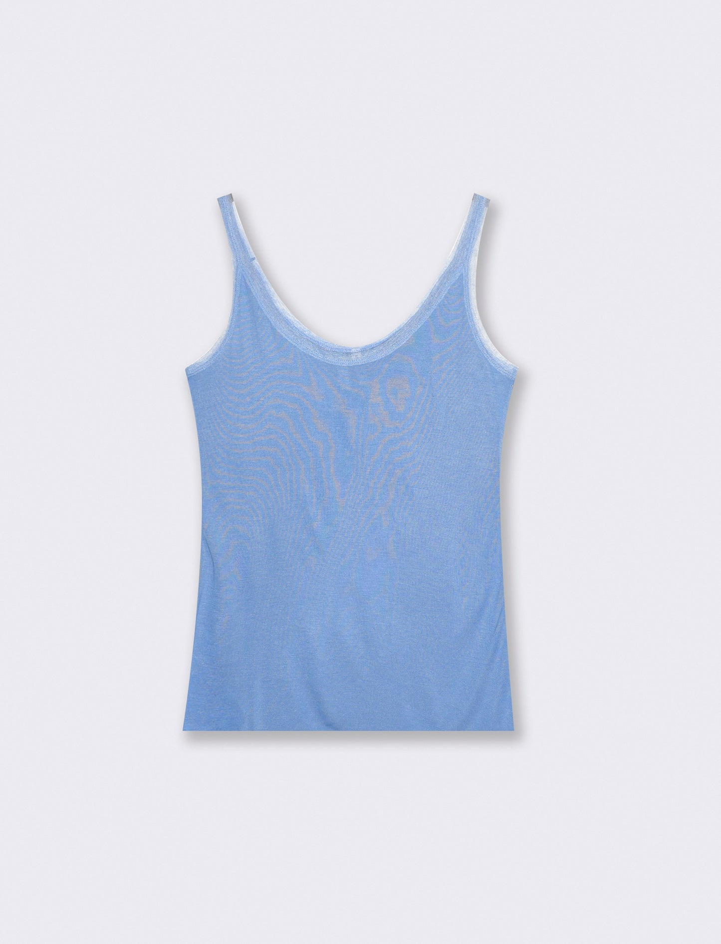 Top con inserti in mesh e bretelle - Azzurro