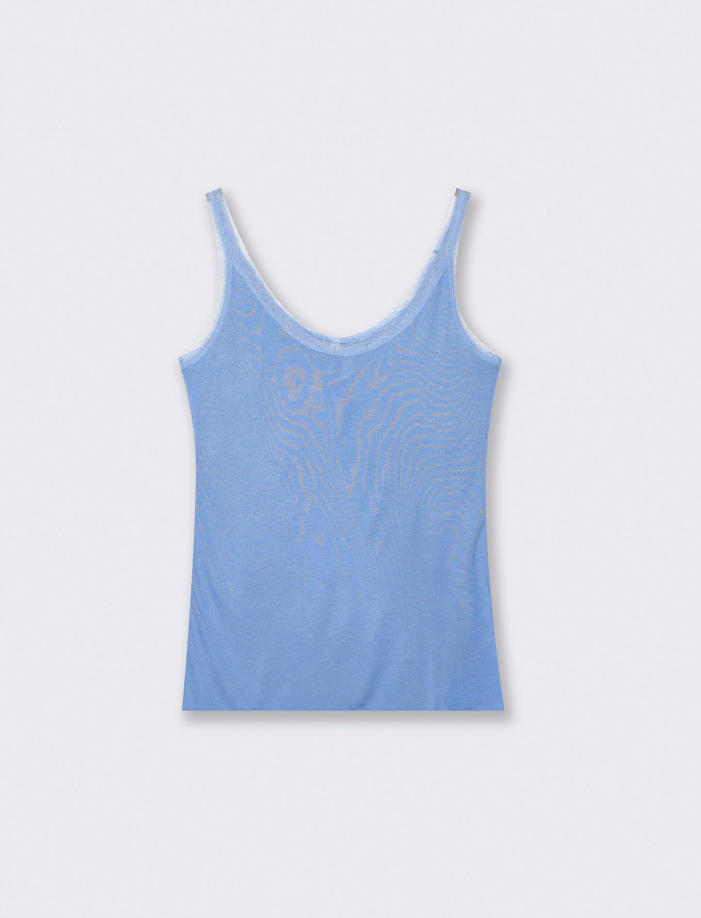 Top con inserti in mesh e bretelle - Azzurro